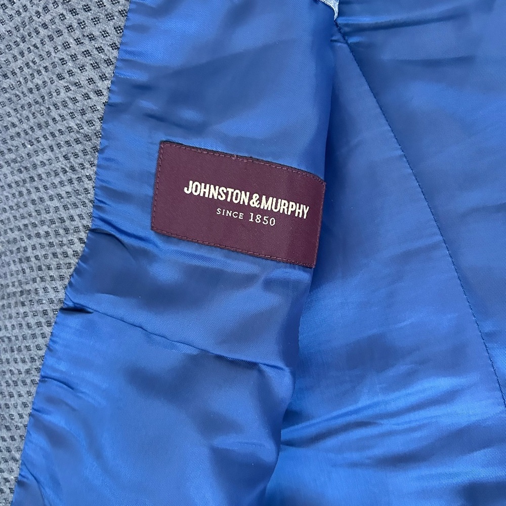 Johnston & Murphy Men’s Suit Blazer Jacket w/floral pocket hanky size XL - Picture 5 of 11